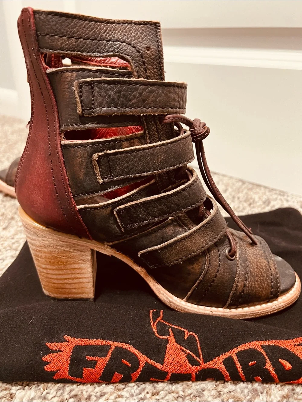 freebird Brown Strappy Open-Toe Gladiator Sandals - Picture 6 of 8